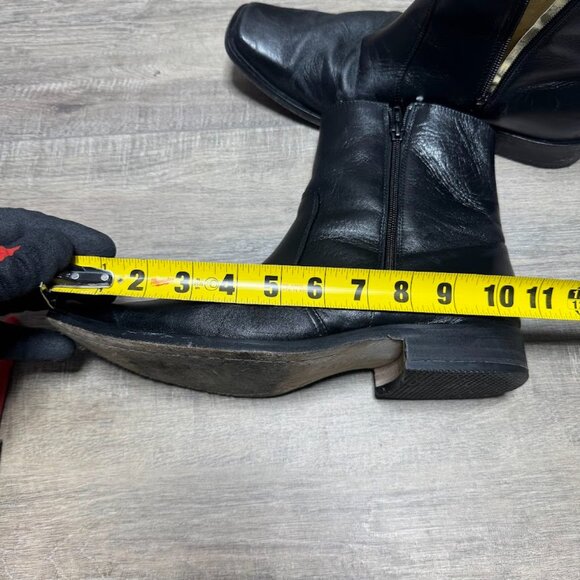 El Besserro Double Zipper Black Leather Square Toe Ankle Boots Men's Size 8.5 - Picture 6 of 8